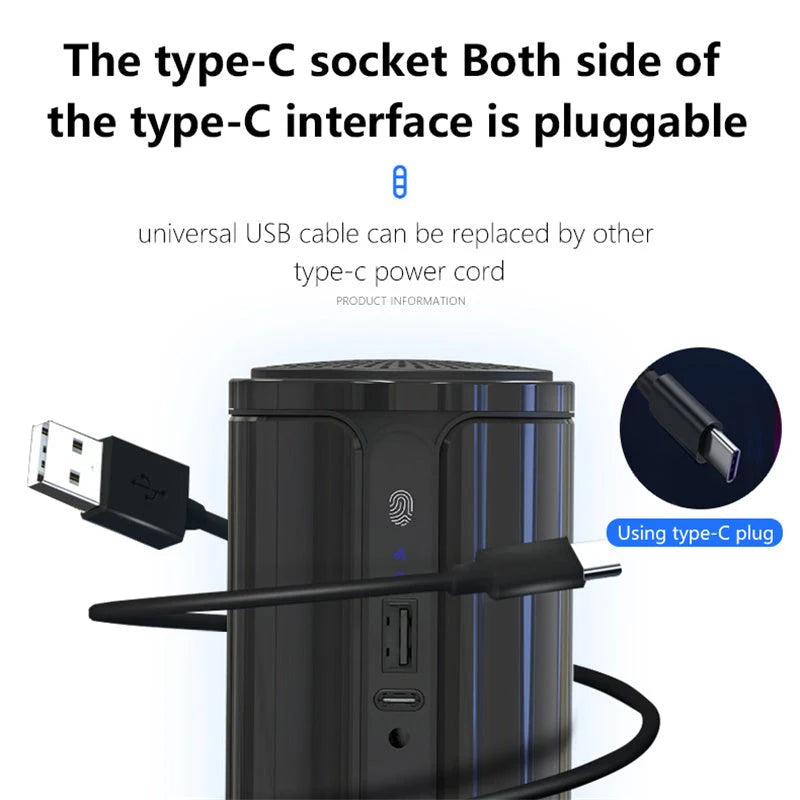 Compact car air purifier in black, reducing allergens with HEPA technology