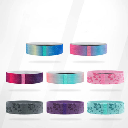 Pure cotton yoga resistance band showing 8cm width and circumference measurement for hip exercises