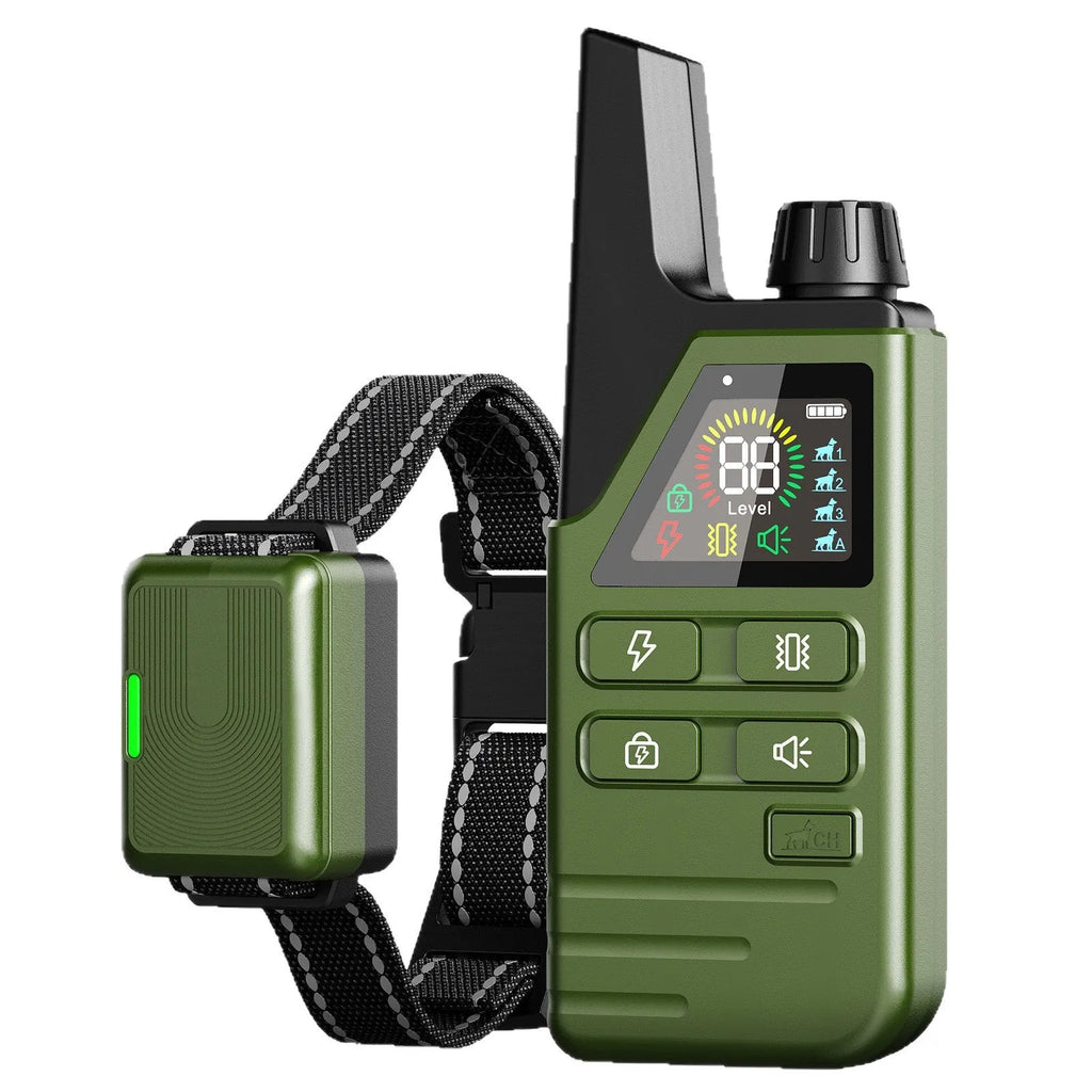 Remote control dog training collar made of ABS material with controller for anti-bark training