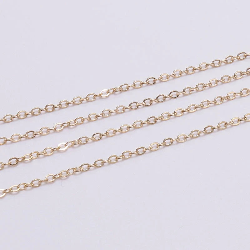 Copper Clad Iron Cross Chain for DIY jewellery making in various colours and thicknesses