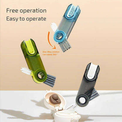 3-in-1 spiral cleaning brush for bottle lids and cup grooves with food-safe materials