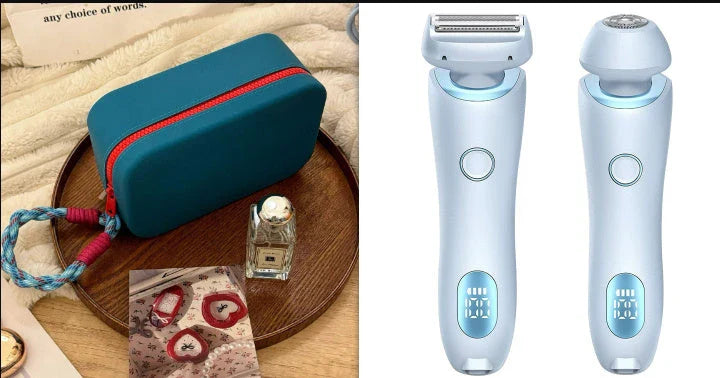 An electric shaver for women with foil and rotating heads for comprehensive hair removal