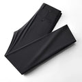Pair of men's summer ice silk straight-leg suit trousers in solid colour on white background