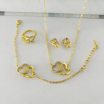 5-piece butterfly pendant jewellery set for women, including necklace, earrings, ring, and bracelet in various colours