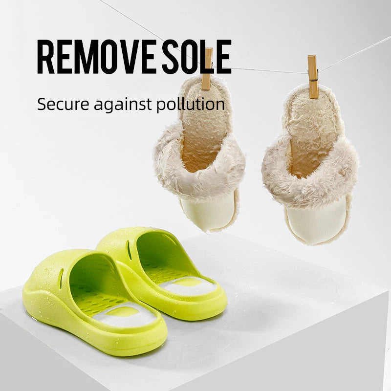 Winter warm non-slip slippers in various colours for men and women