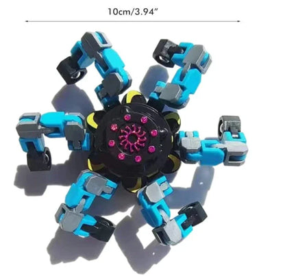 Transformative fidget spinner toy with deformable design, high-speed bearing, and suction cup for stress relief and entertainment