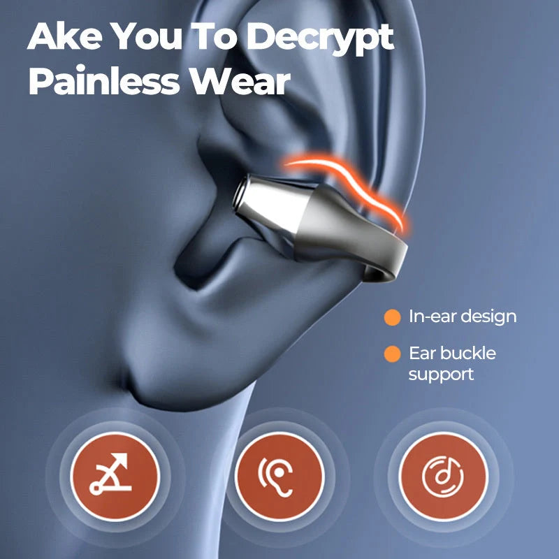 Bluetooth 5.2 Bone Conduction Headphones in white and black with charging case