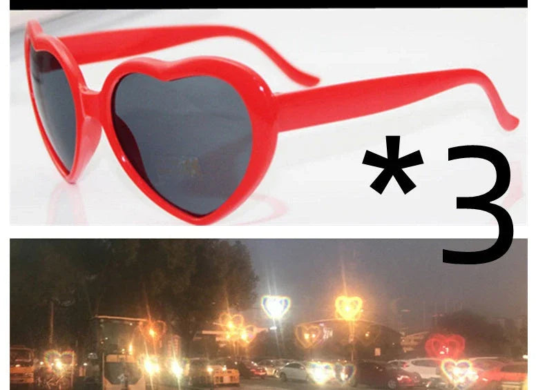 Night Lights Change Love Special Effects Glasses with heart-shaped light transformation