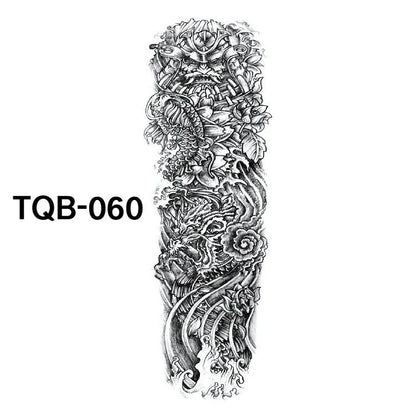 Waterproof full arm tattoo sticker with vibrant designs for temporary body art