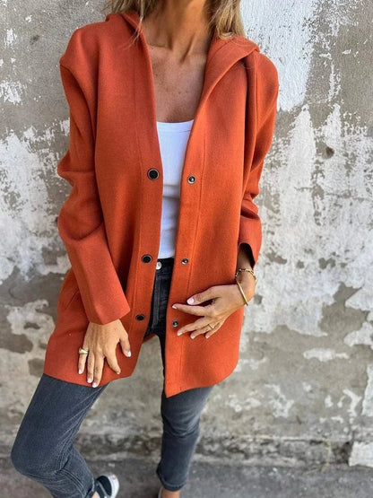 A cozy, hooded cardigan jacket in a variety of stylish colors and sizes