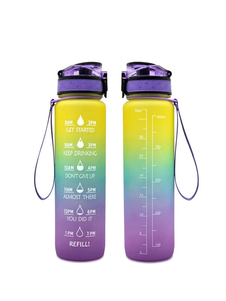 Clear 1000ml sports water bottle with wide opening showing BPA-free Tritan construction