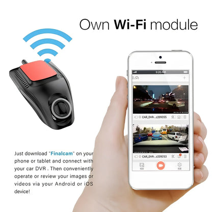 Small Eye dash cam with 2.0-inch LCD, WiFi, Full HD 1080p Sony lens and 165° angle for car recording