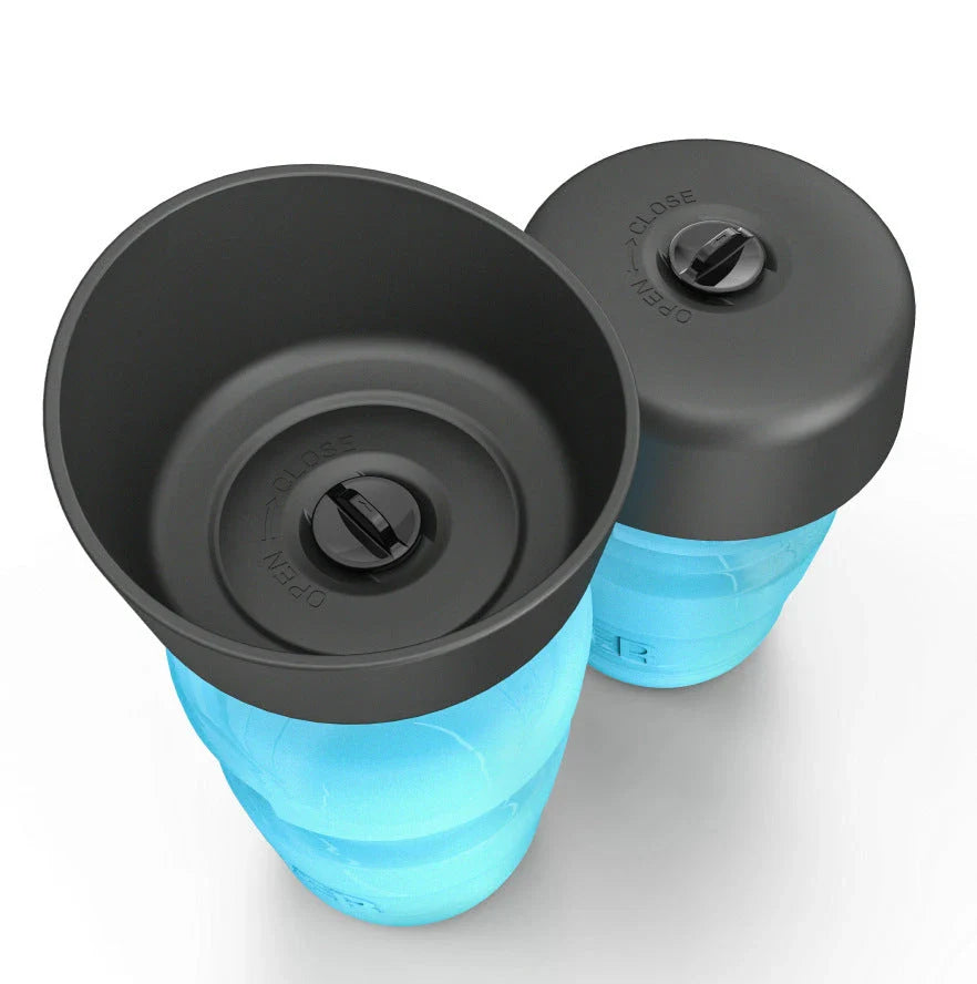 Foldable pet water bottle with integrated bowl for convenient on-the-go hydration