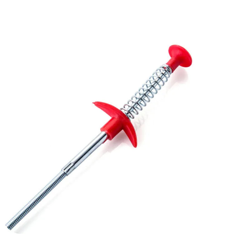 A black sewer dredge spring pipe cleaning tool for unblocking kitchen sink drains