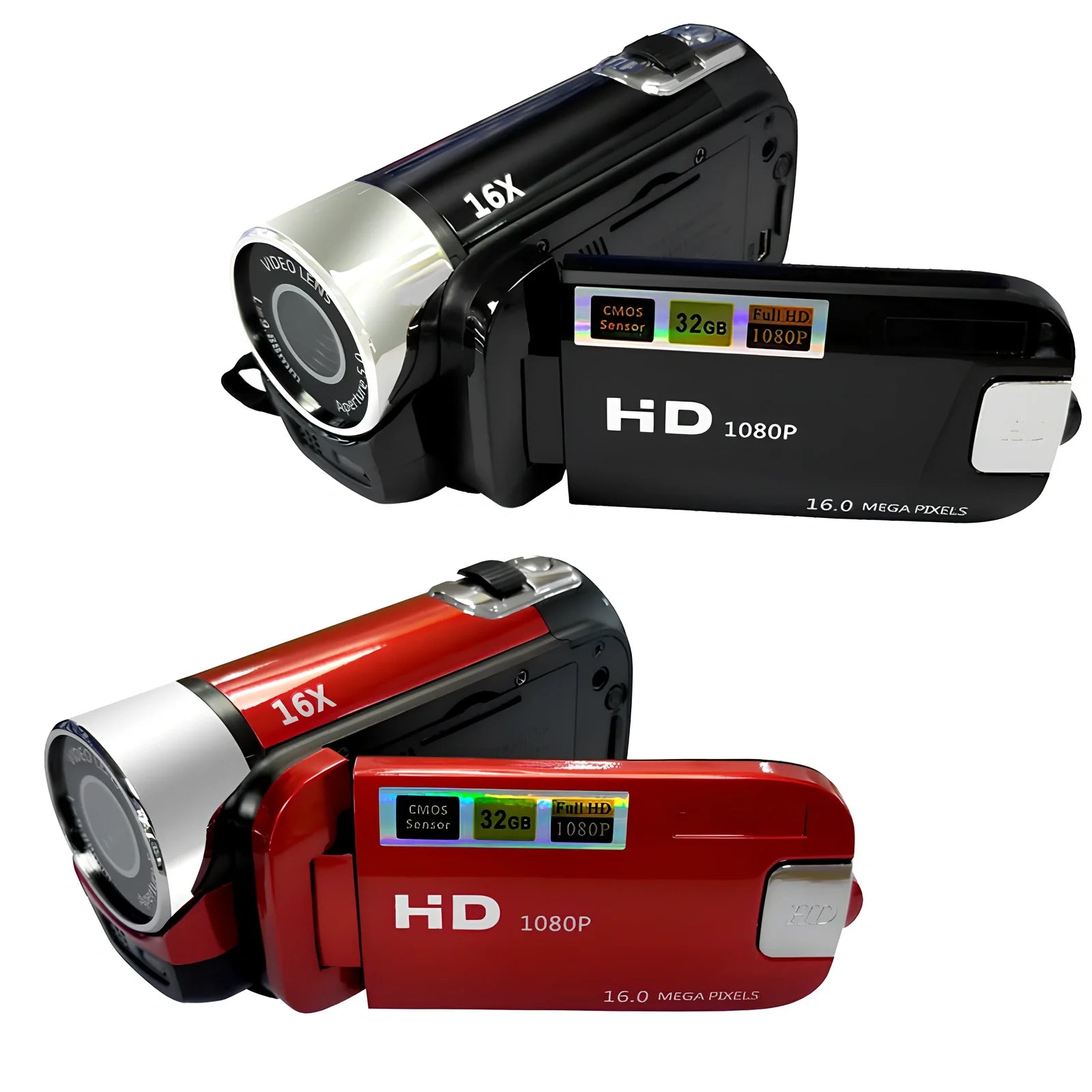 16 million pixel HD digital camera with 2.7-inch LCD screen showing image preview