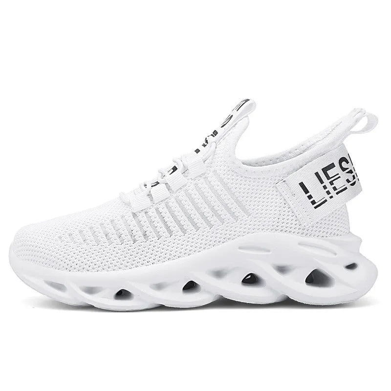 Children's coconut sneakers with fabric upper and Velcro closure in black, khaki, or white