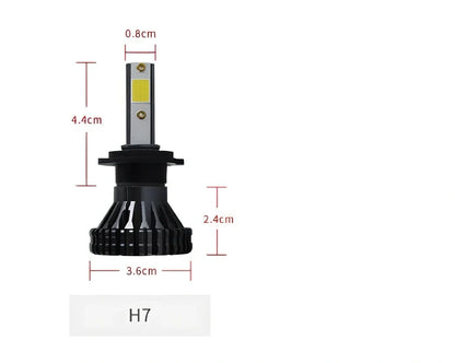 9005 HB3 LED automotive headlight with aluminium housing and heat dissipation fins
