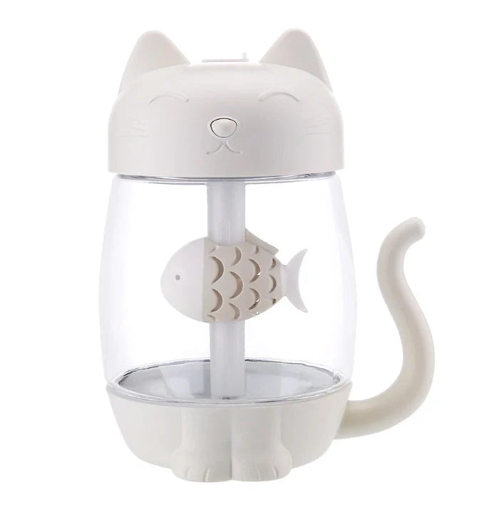 Cat-shaped USB desktop humidifier in four colours: girl powder, dream purple, princess white, sky blue