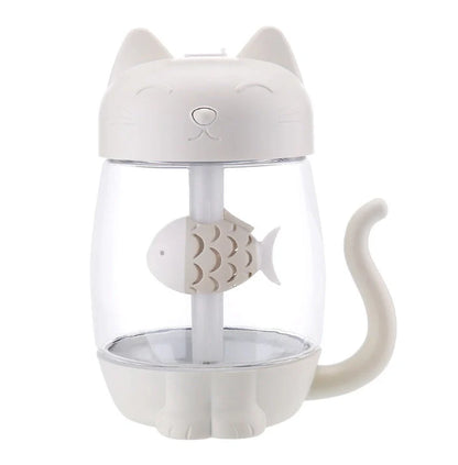 Cat-shaped USB desktop humidifier in four colours: girl powder, dream purple, princess white, sky blue