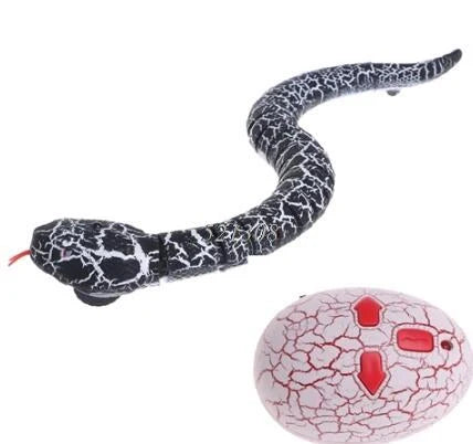 Remote control rattlesnake toy with realistic slithering motion and egg-shaped controller
