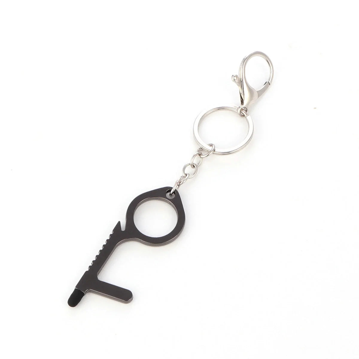 Alloy protective door opener keychain in various colours, 7.9cm in size