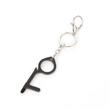 Alloy protective door opener keychain in various colours, 7.9cm in size