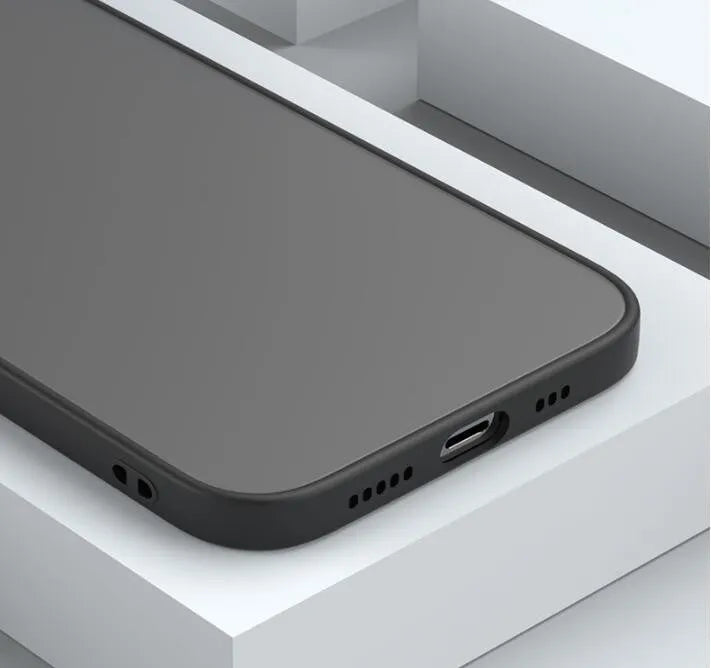 Frosted hard iPhone case with fine hole texture on back, shown in dark night green colour.