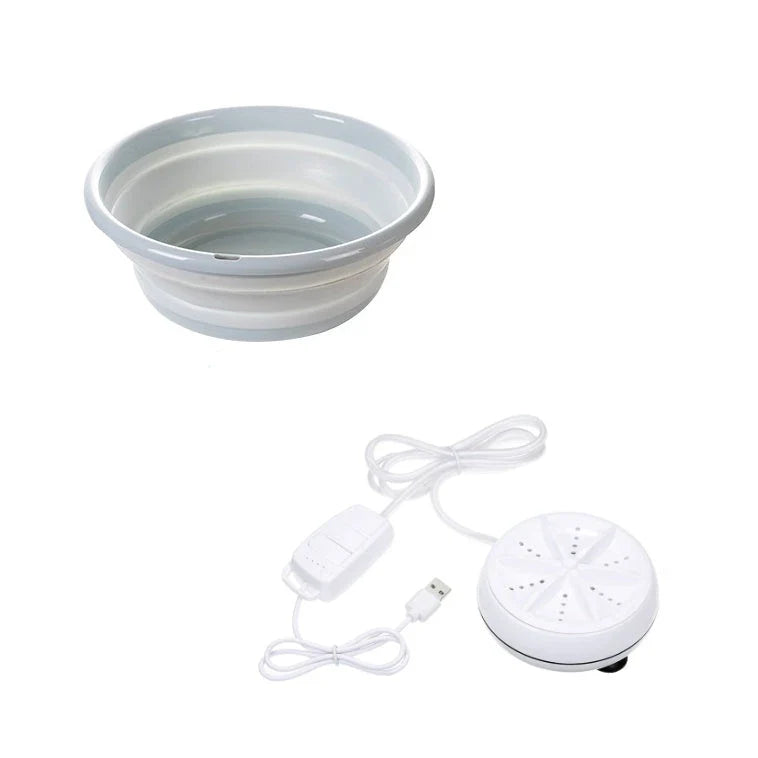 Mini portable ultrasonic washing machine with USB power for travel and small spaces