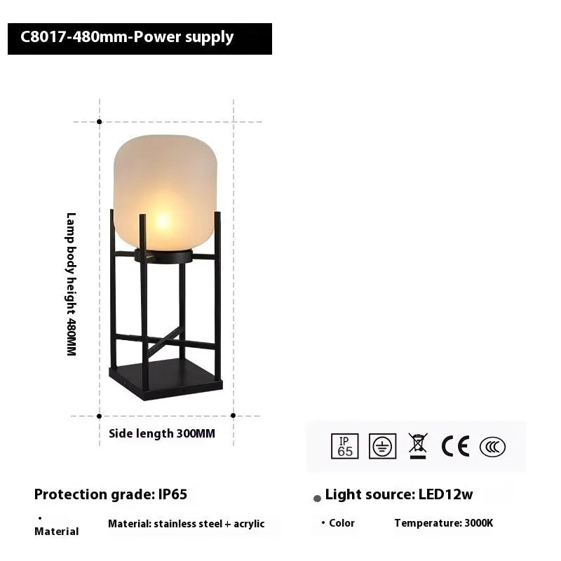 Solar outdoor courtyard landscape lamp stainless steel 48cm IP55 for garden path lighting