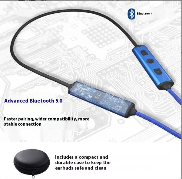 Noise-reducing Bluetooth headphones with active noise cancellation and storage bag