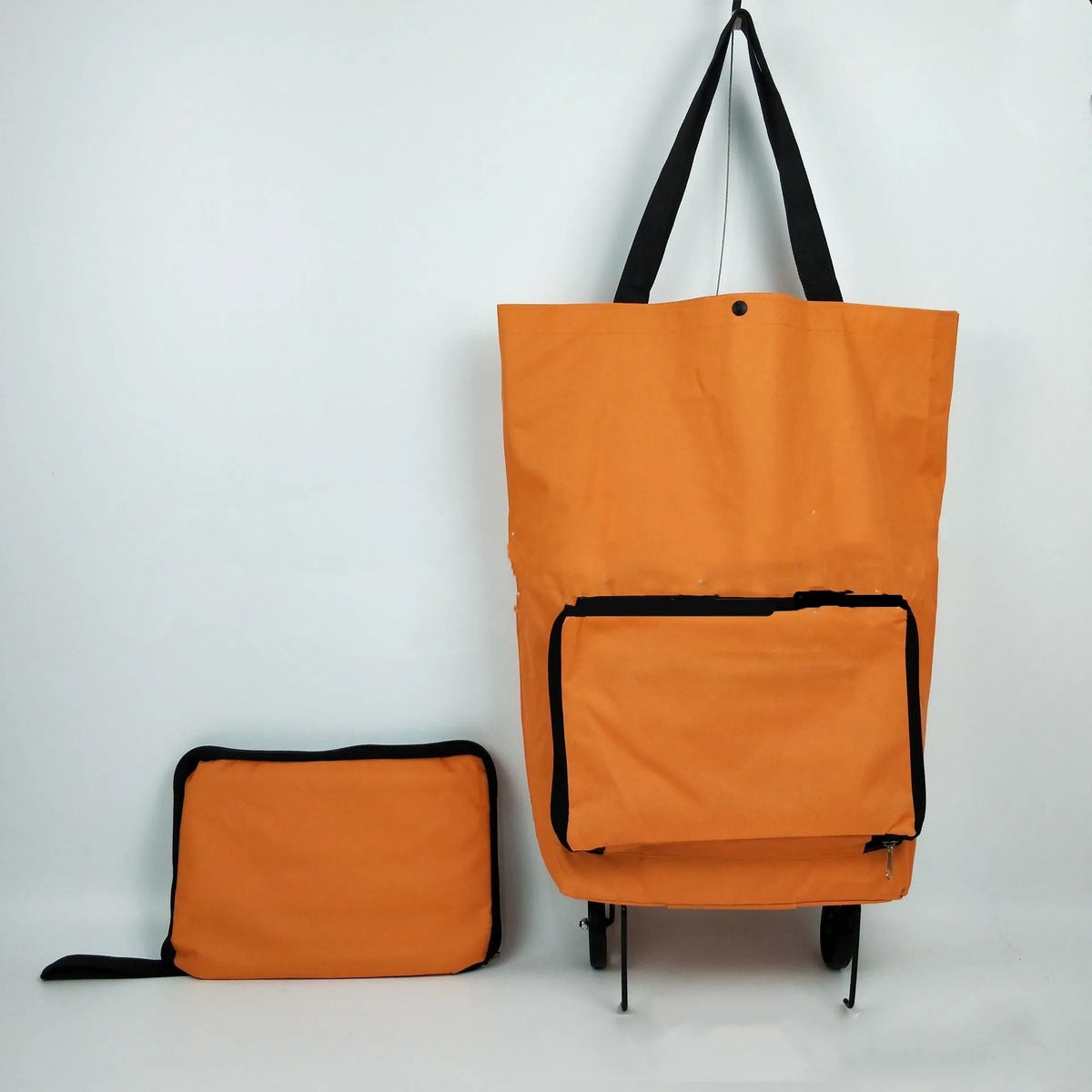 3 in 1 heavy duty shopping cart with wheels in green, expanded size 55x28x18 cm, Oxford cloth