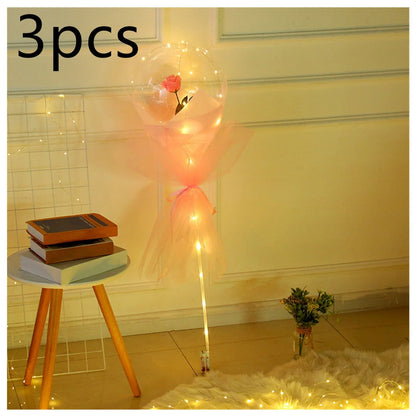 LED luminous balloon rose bouquet in various colors for Valentine's Day decorations