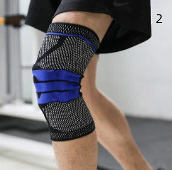 Nylon knee sleeve with anti-slip bands for sports and fitness support