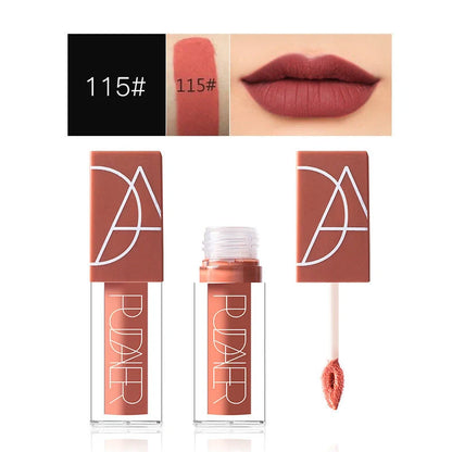 Velvet liquid lipstick with matte finish, 2.1cm diameter, 8.3cm length, five nude shade options