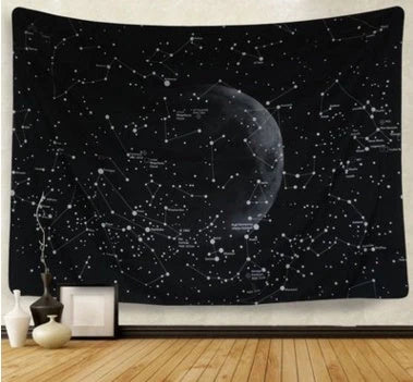 Constellation tapestry with moon pattern for bedroom decoration