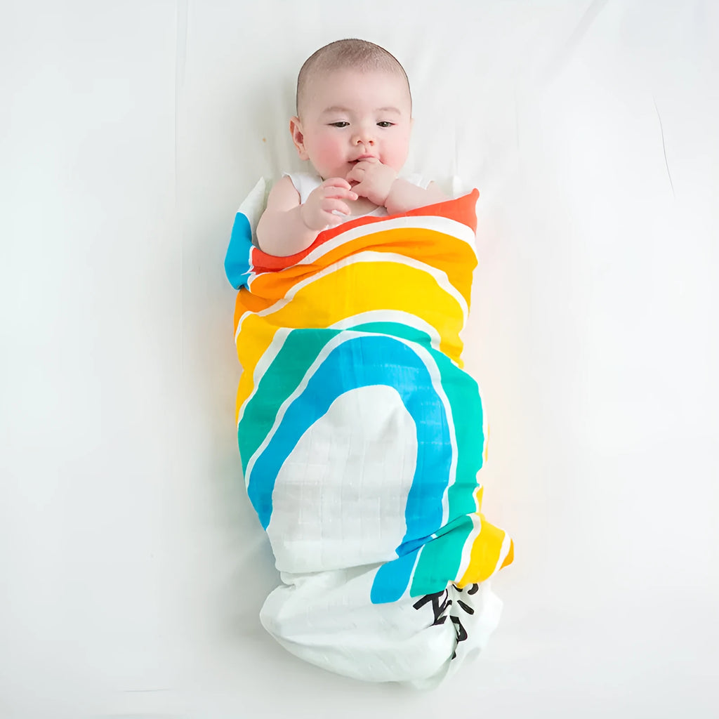Cotton baby swaddle wrap 120x120cm with cartoon pattern