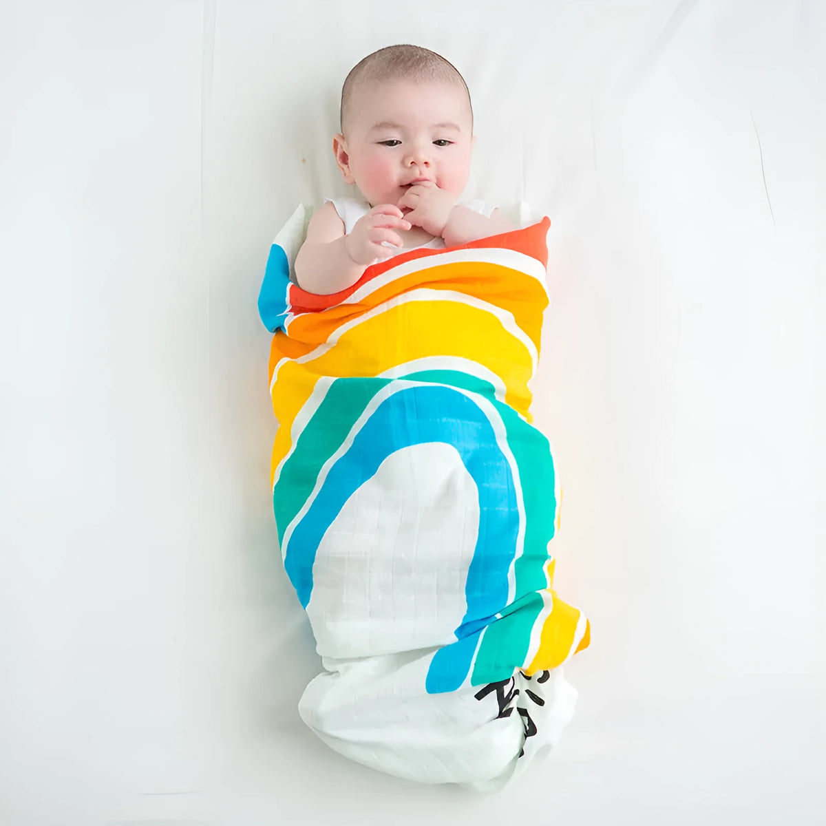 Cotton baby swaddle wrap 120x120cm with cartoon pattern
