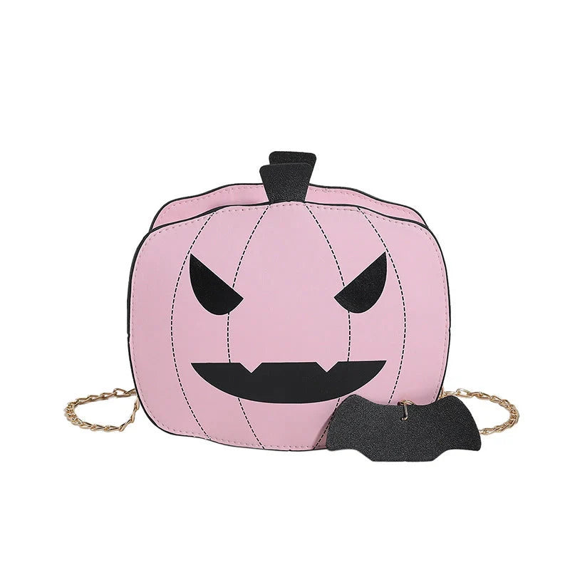 Halloween Cartoon Pumpkin Shoulder Bag in various colours with chain strap