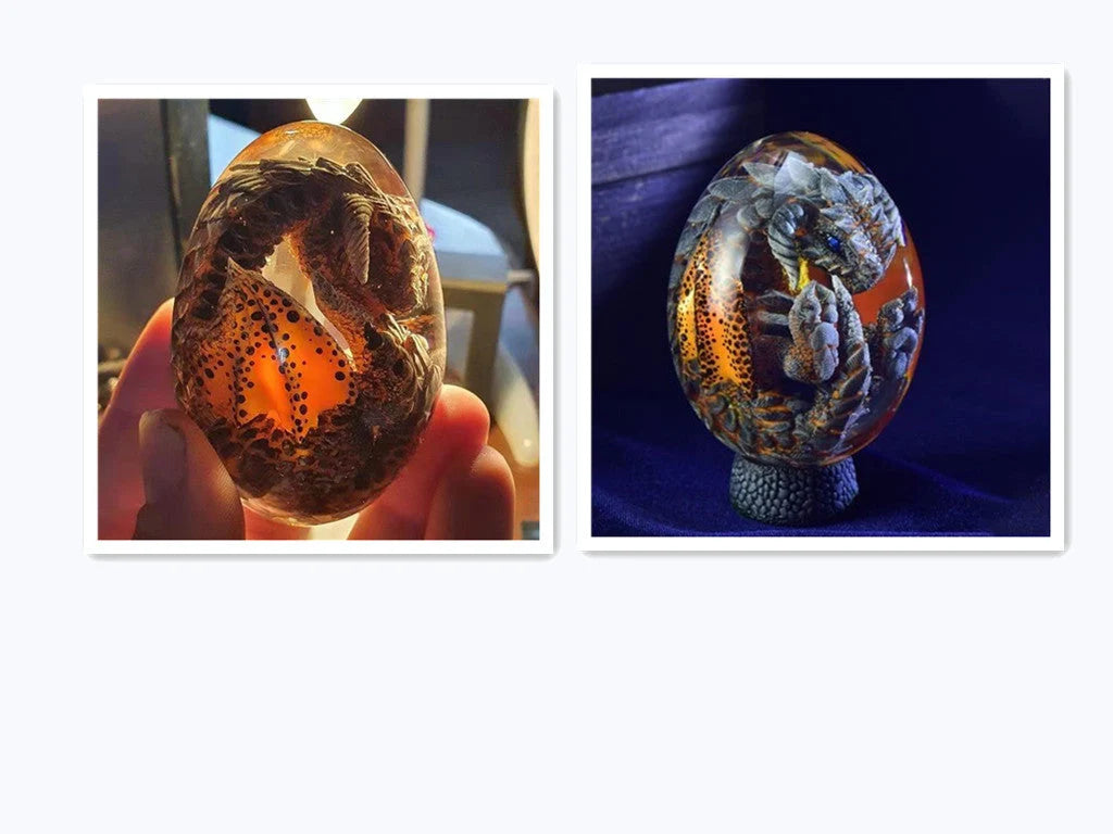 Lava Dragon Egg Desktop Decoration Dinosaur Egg Resin Crafts in various colours and base options