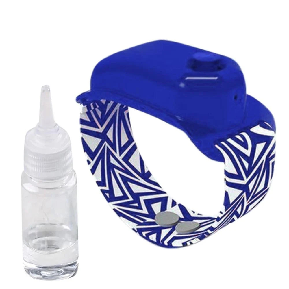 Hand sanitizer bracelet in various colours, offering portable hygiene solution