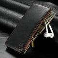 Black PU leather flip phone case for SAMSUNG Note9 shown open