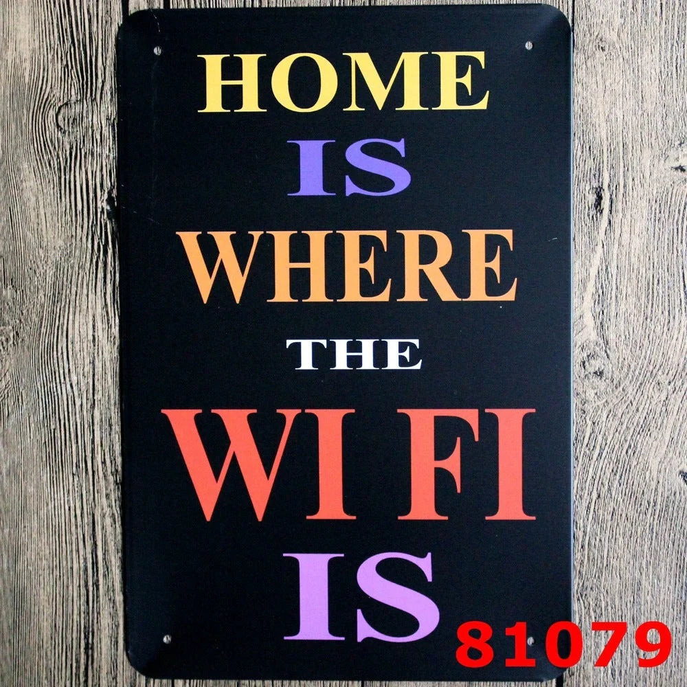 Retro tin decorative painting for living room wall decor