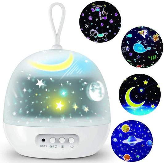 360° rotating night light projector with 8 LED lighting modes for bedroom decoration