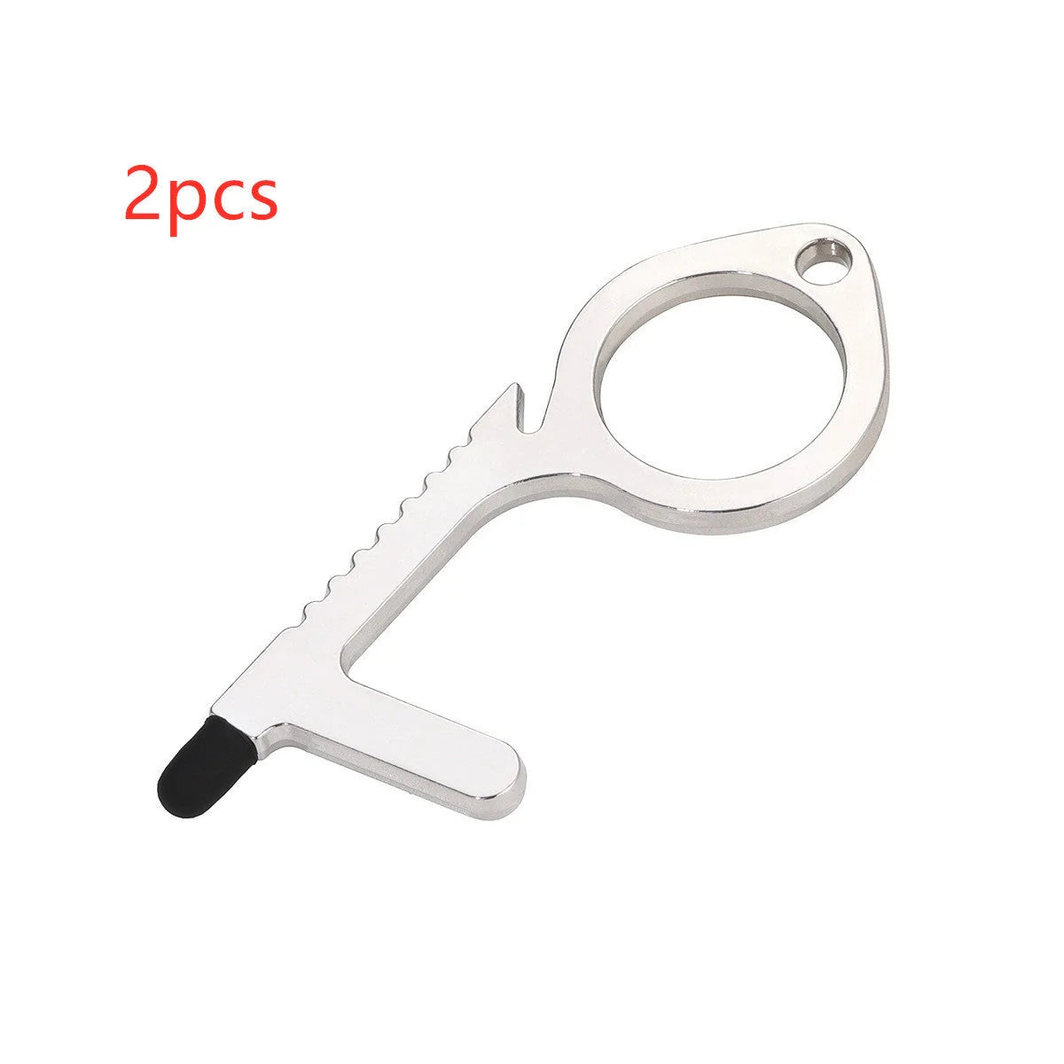 Alloy protective door opener keychain in various colours, 7.9cm in size