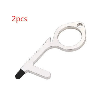 Alloy protective door opener keychain in various colours, 7.9cm in size