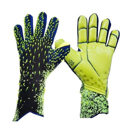 Children's football goalkeeper gloves with rubber palms in red, green, black, or orange colours