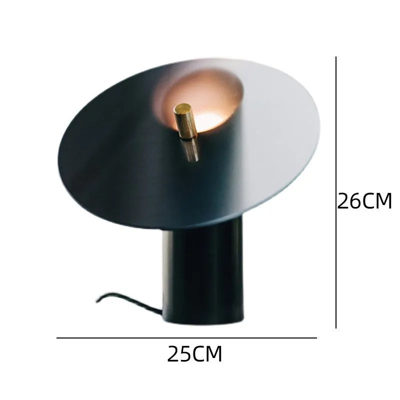 Simple creative glass table lamp in black and smoke ash colour with hardware and glass construction, paint finish, for 5-10m2 rooms