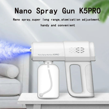 Handheld disinfection spray gun with nano steam atomization technology for effective sanitization of home, car, and more