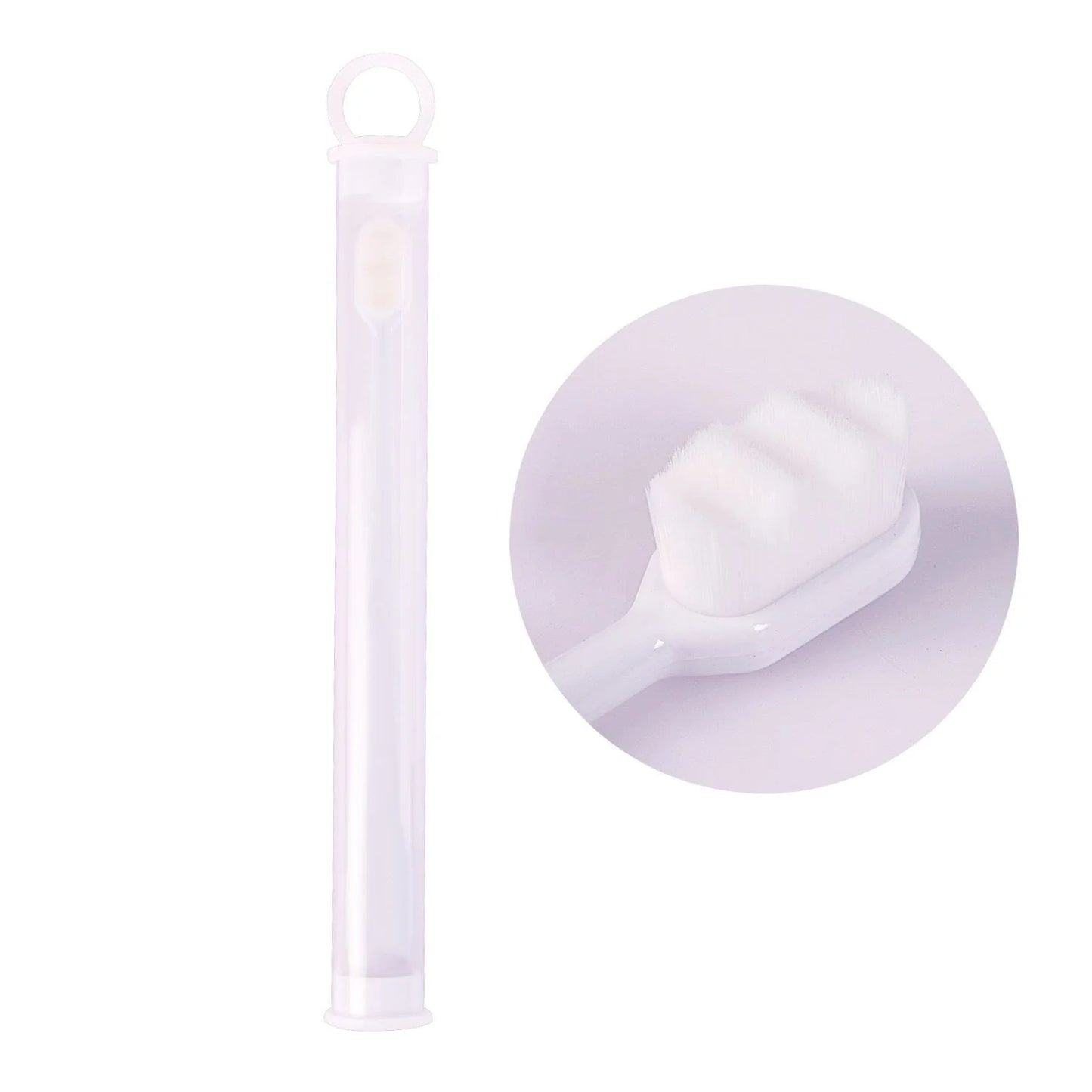 Ultra-fine nylon toothbrush with super soft 2.3cm bristles for sensitive gums