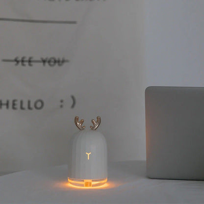 Compact USB-powered humidifier in a cute deer-shaped design for use in small rooms and offices
